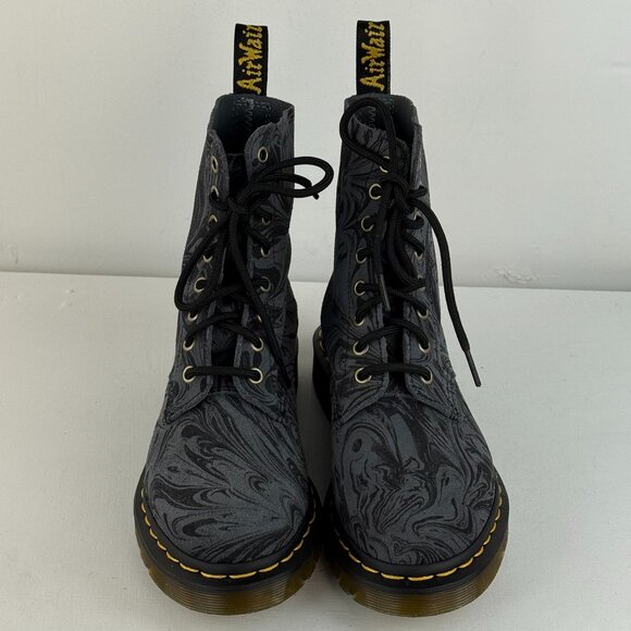 Women's size 6 - Dr Martens 1460 Pascal Lace up Boot Black/Gray Marble boots - Picture 4 of 7